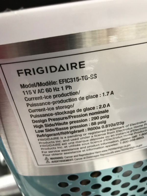 Photo 6 of **PARTS ONLY**
Frigidaire EFIC315-TG-SS Stainless Steel Ice Maker
