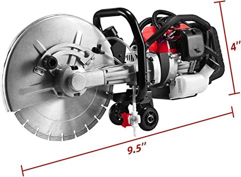 Photo 1 of 1300W Concrete Saw, JACKCHEN 14 in Gas Powered Cut Off Saw with EPA, 2 Stroke Gasoline Circular Saw, Ideal for Cutting Concrete, Stone
