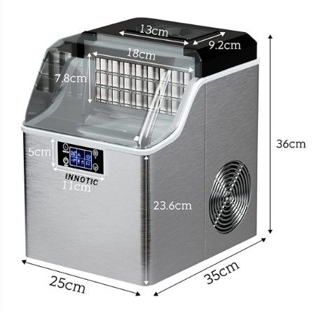 Photo 1 of ***PARTS ONLY*** Innotic Ice Maker Machine Countertop, 24 Cubes Ready in 15 Mins with Ice Scoop and Basket, 44lbs/24H Portable Compact Ice Machine, Self-Cleaning Ice Cube Makers, Perfect for Home, Party, Office Bar
