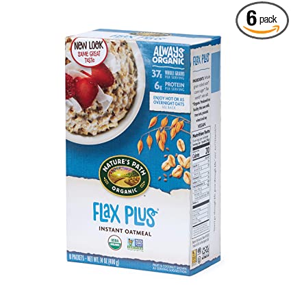 Photo 1 of *EXPIRES June 2022, NON REFUNDABLE* 
Nature’s Path Flax Plus Instant Oatmeal, Healthy, Organic, 8 Pouches per Box, 14 Ounces (Pack of 6)
