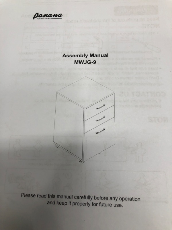 Photo 2 of 3 Drawer Wood Mobile File Cabinet, Under Desk Storage Drawers Small File Cabinet for Home Office (Black)
