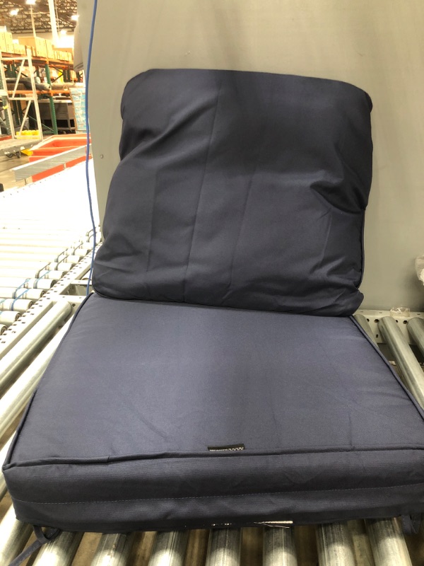 Photo 1 of AAAAAcessories Outdoor Deep Seat Cushions for Patio Furniture, Water-Resistant Replacement Patio Chair Cushions 24 x 24 x 5 inch, Navy Blue
