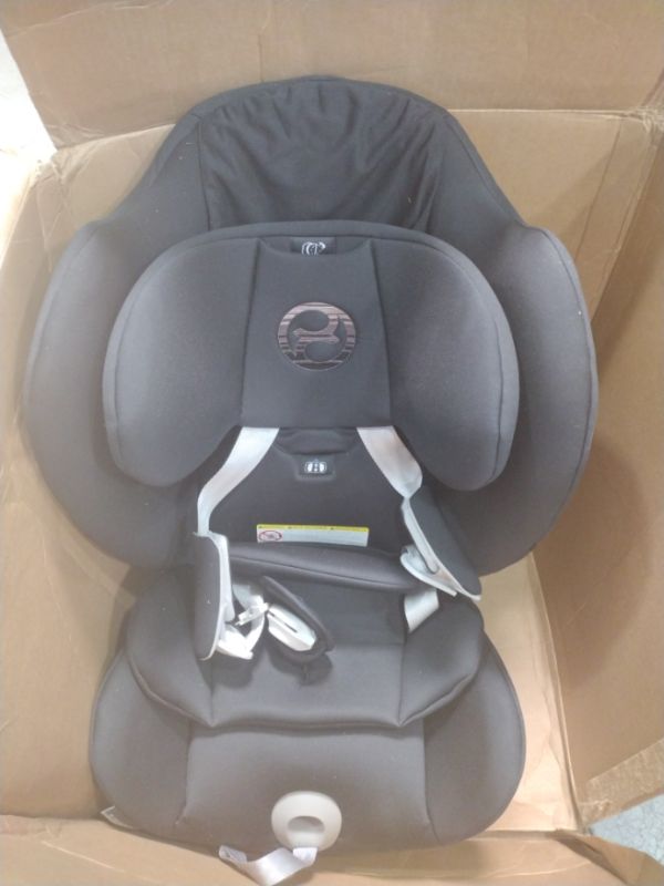 Photo 2 of CYBEX Eternis S with SensorSafe, Convertible Car Seat for Birth Through 120 Pounds, Up to 10 Years of Use, Chest Clip Syncs with Phone for Safety Alerts, Toddler & Infant Car Seat, Lavastone Black
