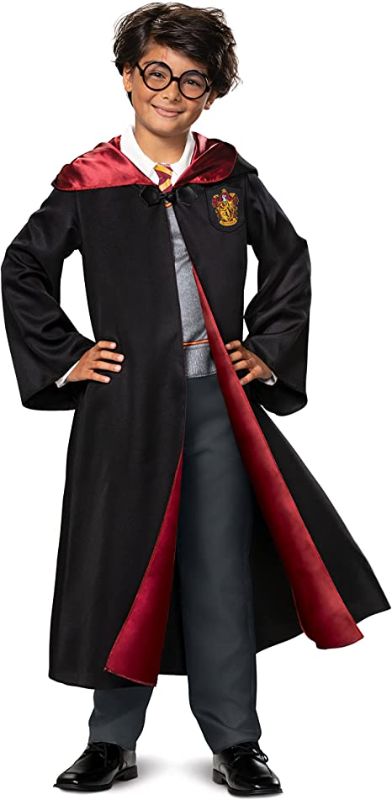 Photo 1 of Harry Potter Costume, Official Wizarding World Harry Potter Kids Hooded Robe and Jumpsuit, Child Size