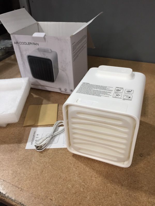 Photo 2 of  Portable Air Conditioner, Portable AC with 1 Ice Crystal Box, 3 Wind Speeds Personal Air Cooler for Home, Bedroom Room, Office, Dorm, Car (CL-002)
