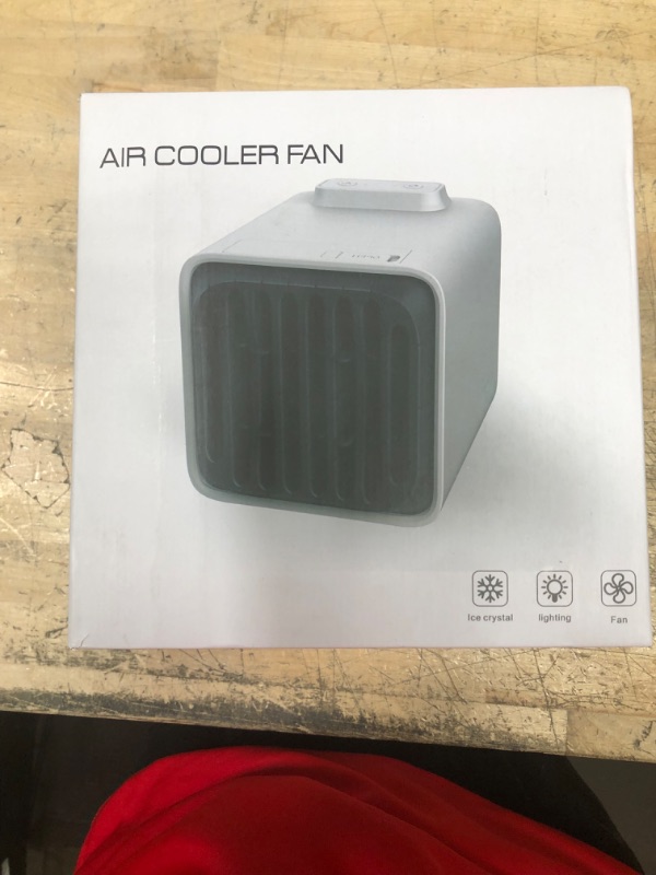 Photo 1 of PORTABLE AIR CONDITIONER COOLING FAN, MINI AIR AC UNIT WITH 3 SPEED MODES, HIGH POWER TRIPLE REFRIGERATION MINI EVAPORATIVE, DOUBLE ICE LATTICE, PERSONAL AIR CONDITIONER COOLER FOR BEDROOM, OFFICE, ROOM, CAR, CAMPING TENT