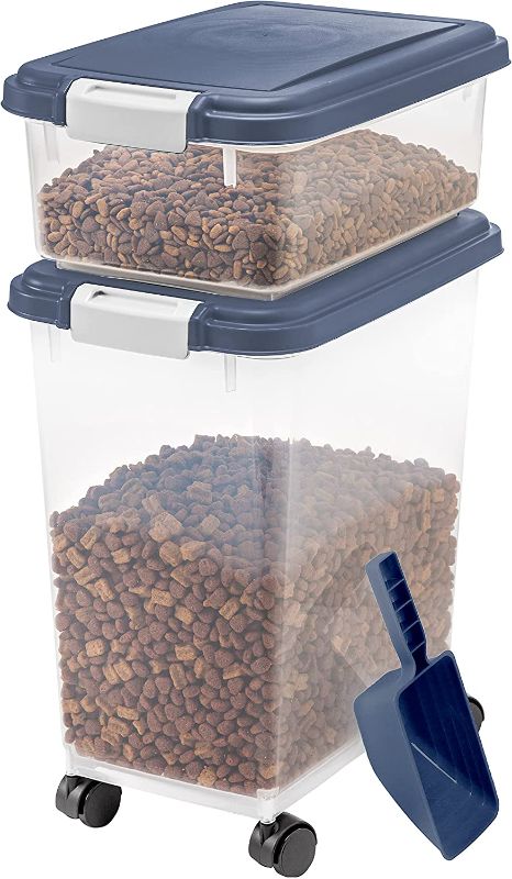 Photo 1 of **SIMILAR TO STOCK PHOTO DIFFERENT COLOR*- IRIS USA 3 Piece Airtight Pet Food Storage Container Combo, 33-Quart and 12-Quart
