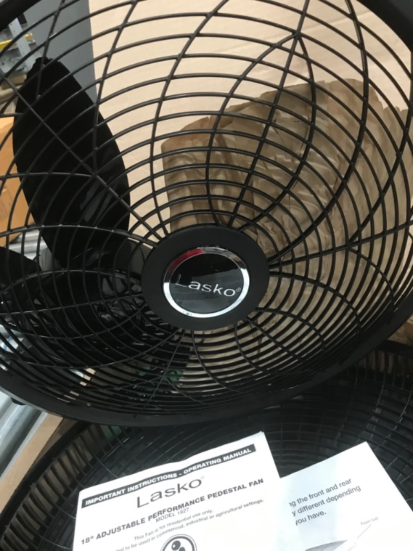 Photo 5 of **PARTS ONLY UNFUNCTIONAL*- Lasko Elegance & Performance Pedestal Fan, 18 Inch, Black 1827
