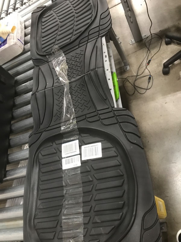 Photo 2 of ** MISSING TWO OUT OF 3 CAR MATS**- Motor Trend 923-BK Black FlexTough Contour Liners-Deep Dish Heavy Duty Rubber Floor Mats for Car SUV Truck & Van-All Weather Protection Trim to Fit Most Vehicles
