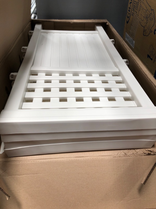 Photo 1 of Suncast 4 Enclosure Freestanding Steel Resin Reversible Panel Outdoor Screen TRE, 4 panels, White (1 panel:  23" x 2" x 44")
