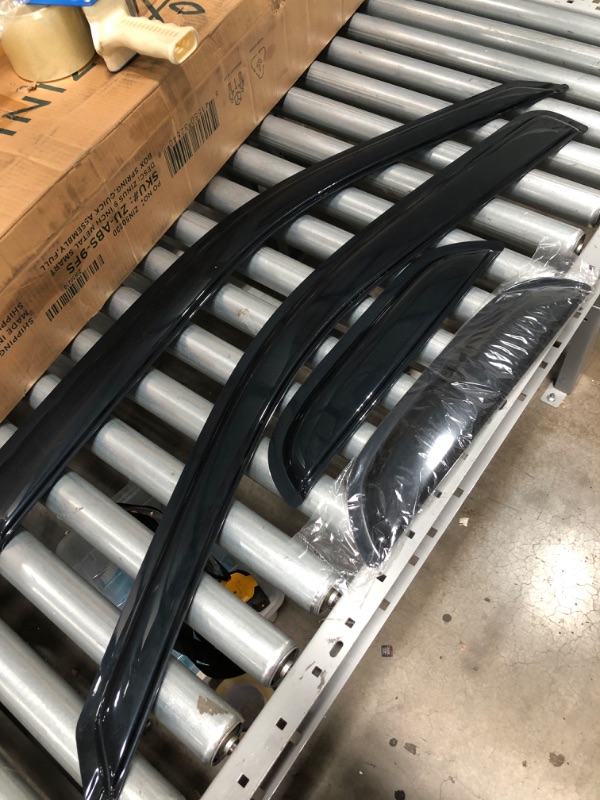 Photo 2 of Window Visor Compatible With 2004-2012 Chevy Colorado GMC Canyon, Slim Style Acrylic Smoke Tinted 4PCS Sun Rain Shade Guard Wind Vent Air Deflector by IKON MOTORSPORTS, 2005 2006 2007 2008 2009 2010
