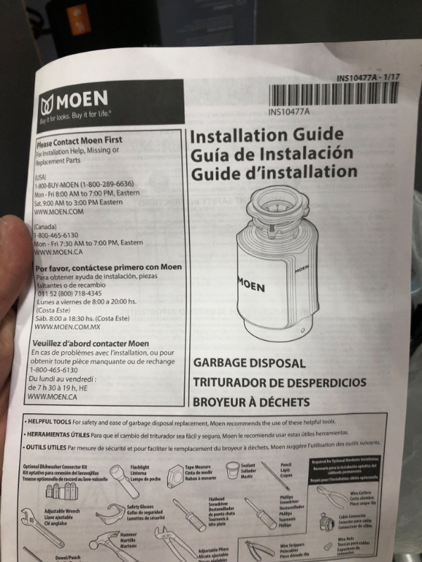 Photo 4 of Moen GXB75C GX 3/4 HP Batch Feed Garbage Disposal with SoundSHIELD Technology and Vortex Motor Faucet Garbage Disposal Continuous
