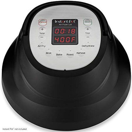 Photo 1 of Instant Pot 6-Quart Air Fryer Lid Electric Pressure Cooker or Slow Cooker Accessory with Roast Bake Crisp Fry Broil Reheat Dehydrate Functiona
