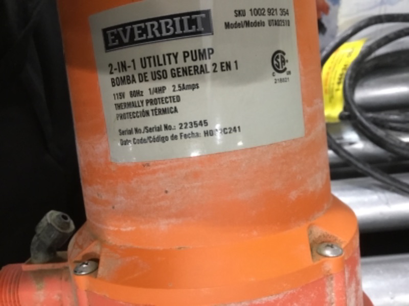 Photo 4 of 
Everbilt
1/4 HP 2-in-1 Utility Pump