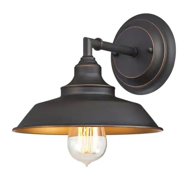 Photo 1 of 
Westinghouse
Iron Hill 1-Light Oil Rubbed Bronze Wall Mount Sconce