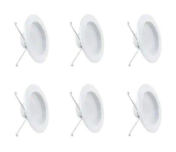Photo 1 of 
Feit Electric
5/6 in. 75W Equivalent Soft White 2700K Dimmable CEC Integrated LED Retrofit White Recessed Light Trim Downlight(6-Pack)