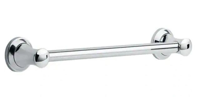 Photo 1 of 
Delta
Transitional 18 in. x 1-1/4 in. Concealed Screw ADA-Compliant Decorative Grab Bar in Chrome