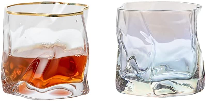 Photo 1 of 3 pack - Whiskey Glass Set 2 Pieces, 8oz / 300ml Crystal Whiskey Glass Thick Bottom Bourbon Glass Old Rocks Glass Scotch, Cocktail, White Wine, Family Bar Men'S Whiskey Gift Set 2 Pieces
