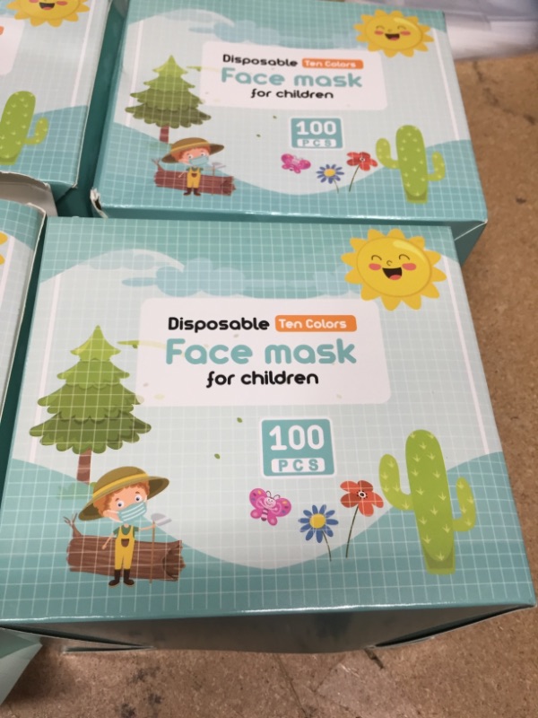 Photo 3 of Bundle of 4 
Disposable Kids Face Masks 100 Pcs Assorted Colors 