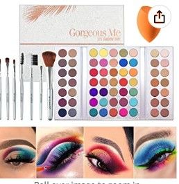 Photo 1 of Bundle of 2 
Gorgeous Me Make Up Palette Eye Shadow 63 Colors Eyeshadow Pallet Pigmented Matte Shimmers Metallic Blendable Waterproof with Makeup Brush and Powder Blender
Best Use By 11/2023