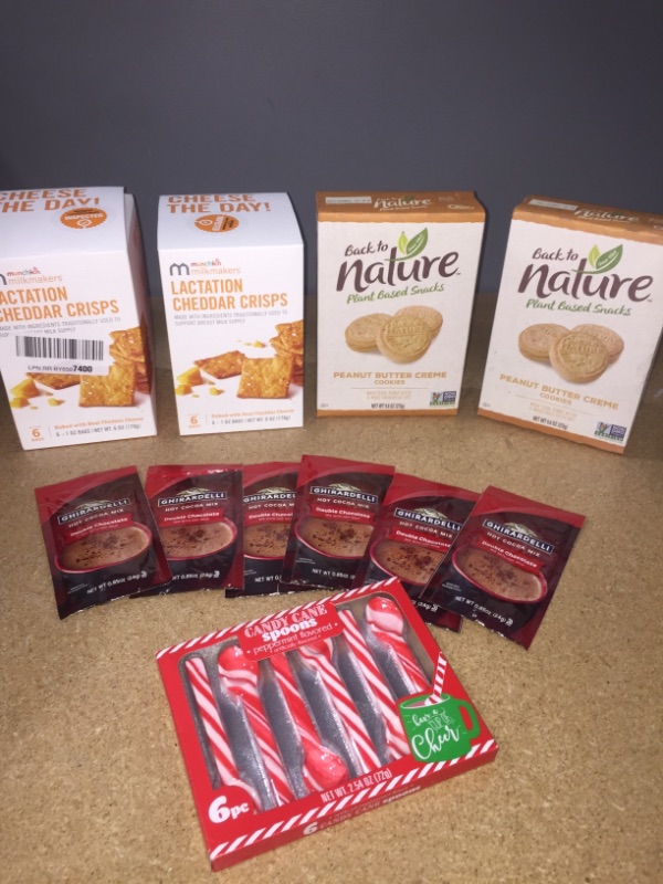 Photo 1 of *NO RETURNS-BUNDLE OF MIXED SNACKS-COOKIES BEST BY 6/11/22-CRACKERS BEST BY 7/21/22-HOT COCC&CANDY CAIN SPOONS BEST BY 7/20/23**