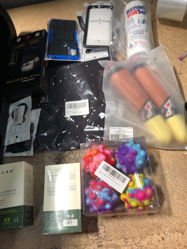 Photo 1 of **NOT REFUNDABLE** BUNDLE OF ASSORTED ITEMS ( TOYS, FACE MASK, PHONE CASES, COLLAGEN ETC)