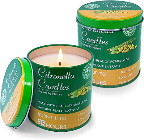 Photo 1 of 2 Packs Citronella Candles Outdoor Indoor for Summer, YOSICIL 8.0 OZ Green Portable Travel Tin Candles with Lemongrass Essential Oil, Soy Wax Fly Candles for Home Patio Garden Camping
