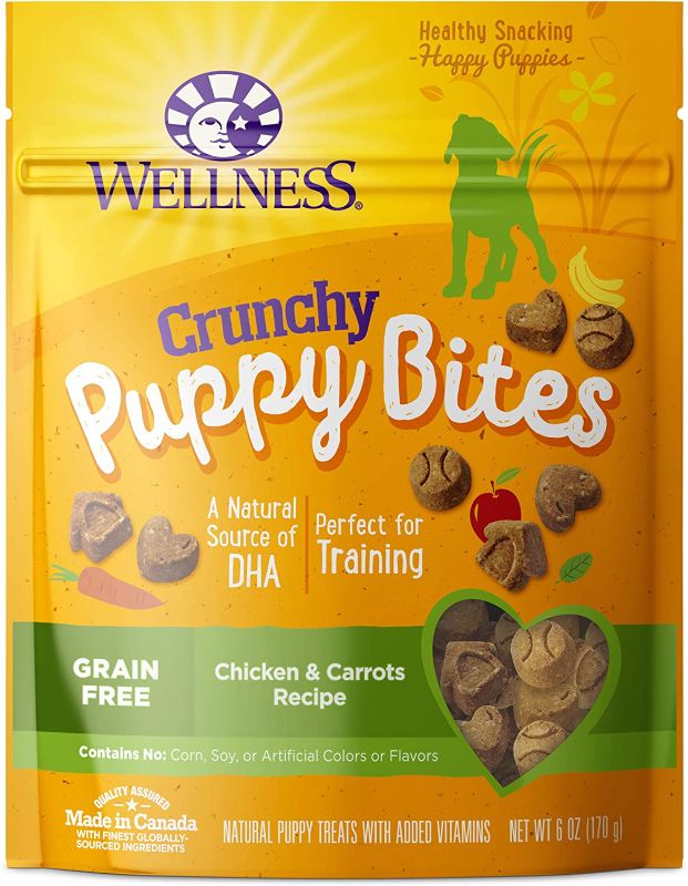 Photo 1 of ** EXP: 15 JUL 2022 **   ** NON-REFUNDABLE **    ** SOLD AS IS **   ** SETS OF 4 **
Wellness Puppy Bites Natural Grain Free Crunchy Puppy Treats, Chicken & Carrots Recipe, Training & Rewarding
