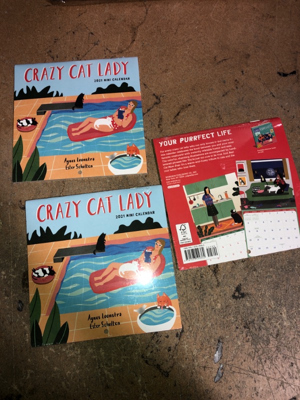 Photo 2 of 3 Packs of Crazy Cat Lady 2021 Calendar