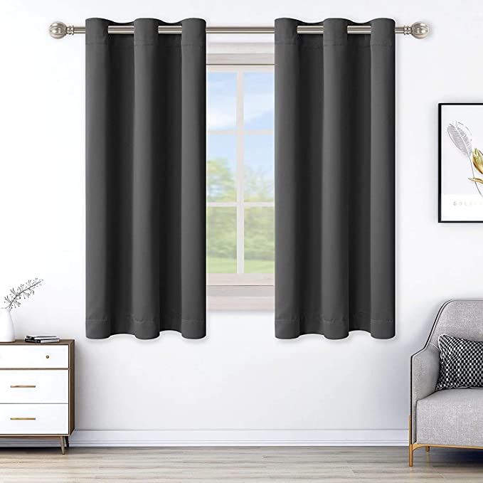 Photo 1 of LORDTEX Blackout Curtains for Bedroom -Thermal Insulated Curtains with Grommet Top Room Darkening Noise Reducing Window Drapes for Living Room, 2 Panels, Dark Grey, 42 x 63 inch