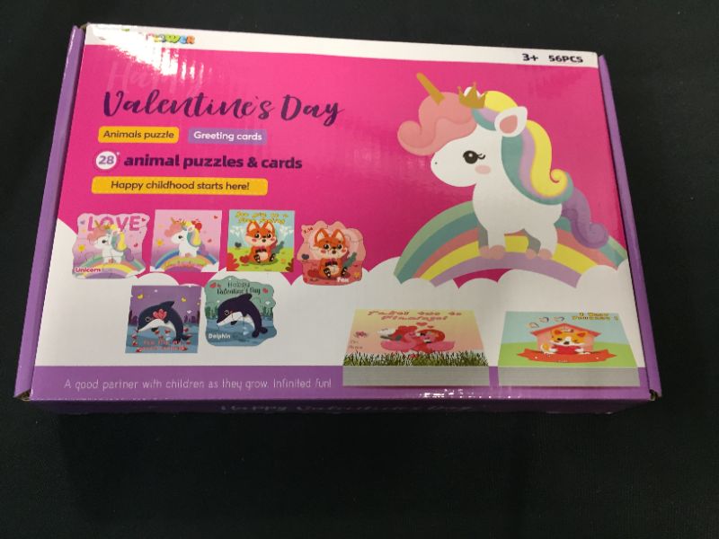 Photo 1 of 28 pcs valentines animals jigsaw 