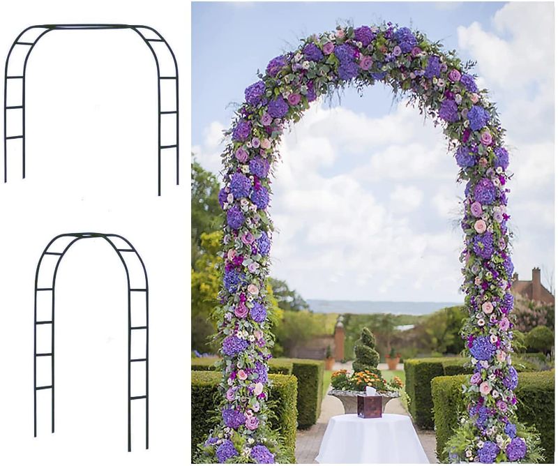 Photo 1 of Adorox 7.5 Ft Metal Arch (Two Way Assemble) for Wedding Garden Bridal Party Decoration Arbor (Black)
