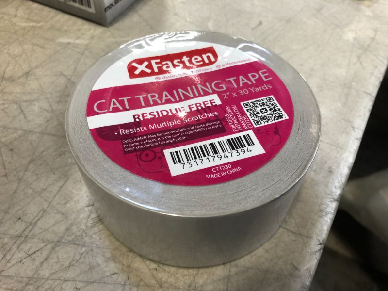 Photo 2 of XFasten Anti-Scratch Cat Training Tape, Clear, 2-Inches x 30 Yards; Door, Kitty Paw Tape for Couch, Furniture and Leather Stop Scratching Guard Protector Tape for Cats
