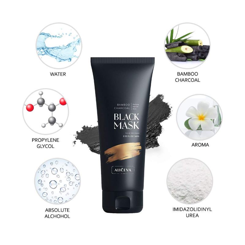 Photo 1 of  Aliceva Black Mask, Blackhead Remover Mask, Charcoal Peel Off Mask, 