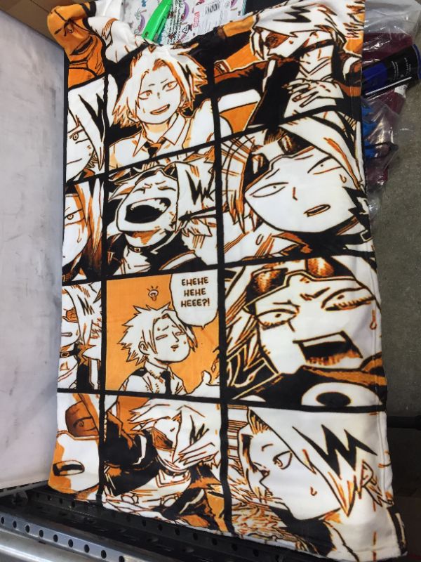 Photo 2 of Bnha Kaminari Denki Collage Flannel Blanket Lightweight Cozy Bed Blankets Soft Throw Blanket Fit Couch Sofa Suitable for All Season 60X40