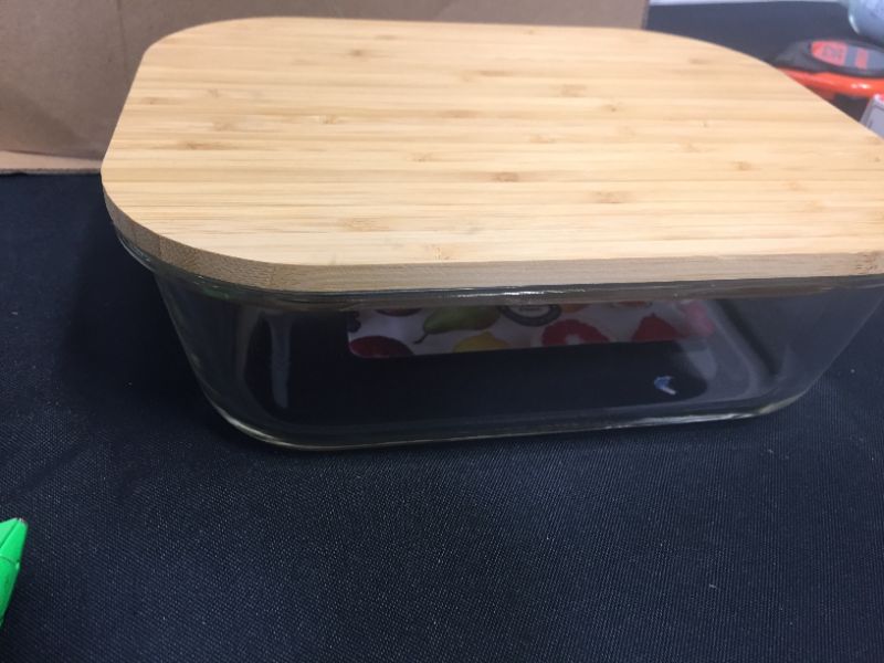 Photo 2 of  Plastic-free Glass Food Container with Sustainable Bamboo Top