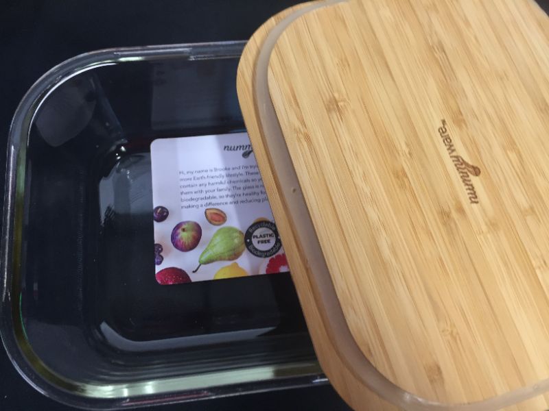 Photo 3 of  Plastic-free Glass Food Container with Sustainable Bamboo Top