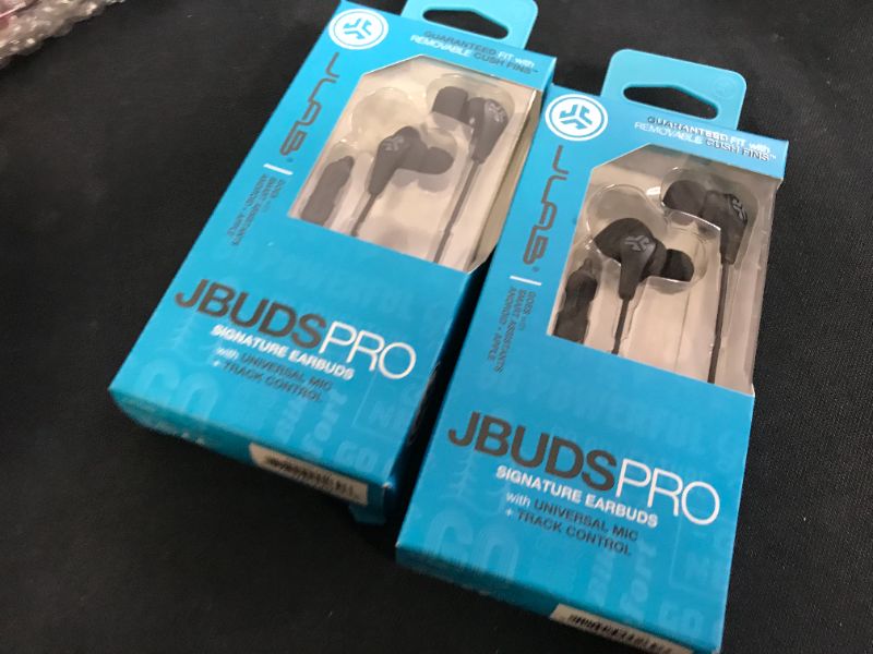 Photo 1 of 2 pack JLab Audio JBuds Pro Earbuds W/ Mic Black Eprorblk123
