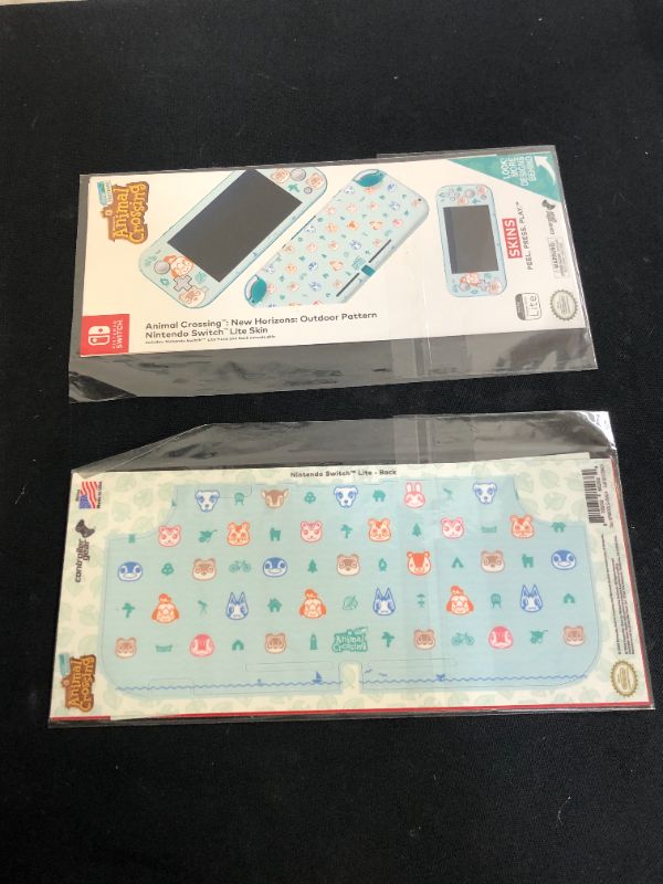 Photo 2 of Controller Gear Authentic and Officially Licensed Animal Crossing: New Horizons - Outdoor Pattern - Nintendo Switch Lite Skin - Nintendo Switch SKIN (2 pack)