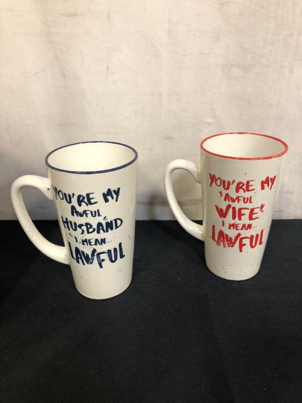 Photo 1 of 2 Set Matching Mugs, Husband and Wife, Funny, Tall Mugs