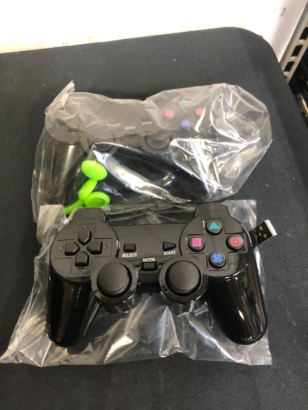 Photo 1 of BLUE LAKE Performance 2 Pack Wireless Controller 2.4G Compatible with Sony Playstation 2 PS2 (Jet Black)

