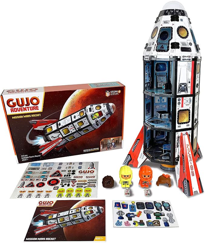 Photo 1 of GUJO Adventure Mars Mission Rocket, Kids STEM Building Toys Set (2.5 ft. Tall) Space Toy Rocket Ship - STEM Learning Toy for Boys & Girls Ages 7-11+ Great Gift for Kids (240+ Pieces)
