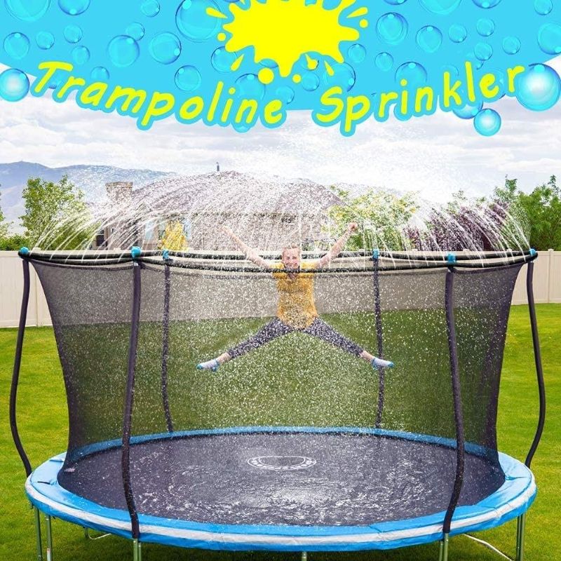 Photo 1 of Trampoline Sprinkler-Trampoline Sprinkler for Kids Outdoor Spary Water park Fun Summer Outdoor Water Games Yard Toys Sprinklers Backyard Water Park for Boys Girls 39 ft
