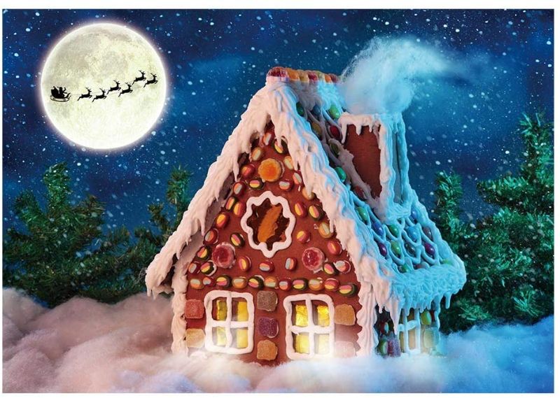 Photo 1 of 3PC LOT, Funnytree 7x5ft Christmas Gingerbread House Photography Backdrop Winter Merry Xmas Background Night Santa Sleigh Full Moom Kids Birthday Portrait Party Decorations Banner Photo Booth Studio Props, Funnytree Winter Baby Shower Backdrop It's Cold O