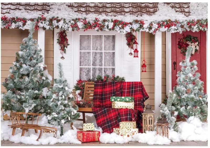 Photo 3 of 3PC LOT, Funnytree 7x5ft Christmas Gingerbread House Photography Backdrop Winter Merry Xmas Background Night Santa Sleigh Full Moom Kids Birthday Portrait Party Decorations Banner Photo Booth Studio Props, Funnytree Winter Baby Shower Backdrop It's Cold O