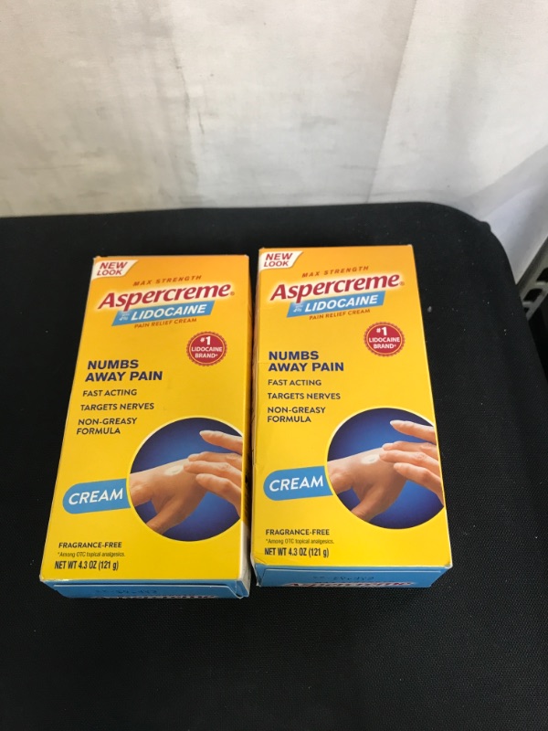 Photo 3 of Aspercreme with Lidocaine Maximum Strength Pain Relief Cream, 4.3 Oz
 EXP 03/23, 2 COUNT 
