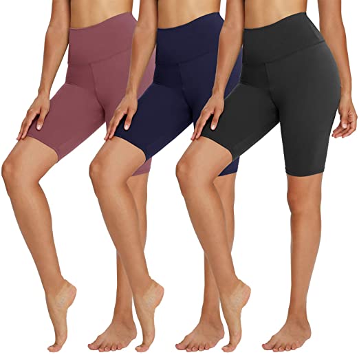 Photo 1 of TNNZEET 3 Pack Biker Shorts for Women – 8" Buttery Soft High Waisted Yoga Cycling Workout Shorts
 SIZE M