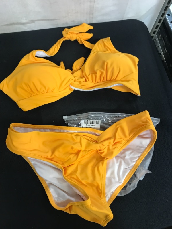 Photo 1 of WOMEN'S YELLOW 2PC BATHING SUIT , SIZE M 