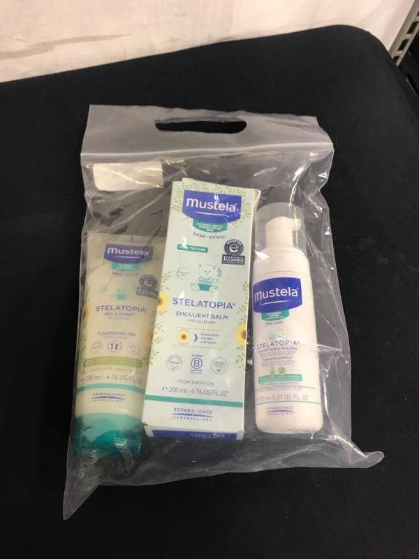 Photo 2 of Mustela Stelatopia Baby Eczema-Prone Skin Bath Time Gift Set - Baby Skin Care Essentials - with Natural Avocado & Sunflower Oil - 3 Items Set
 EXP 04/20/24