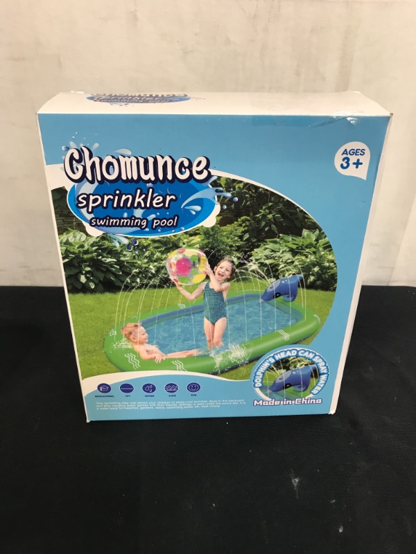 Photo 2 of Chomunce Splash Pad for Kids Inflatable Sprinkler Pool Outdoor Water Toys for Kid Ages 4-8 Summer Swimming Outside 3-in-1 Upgraded Spray Mat Birthday Gifts for 1 2 3 4 5 6 7 Years Old Boys and Girls
